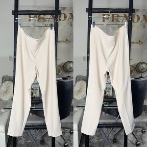 St. John Boutique Emma Ivory Silk Blend Wide Leg Pants Womens 12 Office Workwear